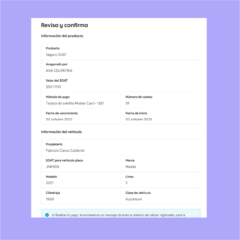 7. Aparecerá un anuncio respecto a pagar con tu crédito rotativo servicios públicos y privados.